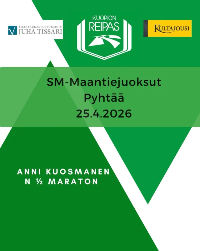 Lauantaina 25.4 juostaan SM-maantiejuoksut Pyhtäällä. Reippaasta mukana Anni Kuosmanen. #juoksu #smmaantiejuoksu #kultajousi #tissari